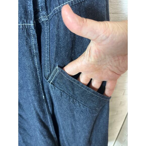 Liz Claiborne women’s denim dress button front ruffles collar pockets plus size - Picture 4 of 11